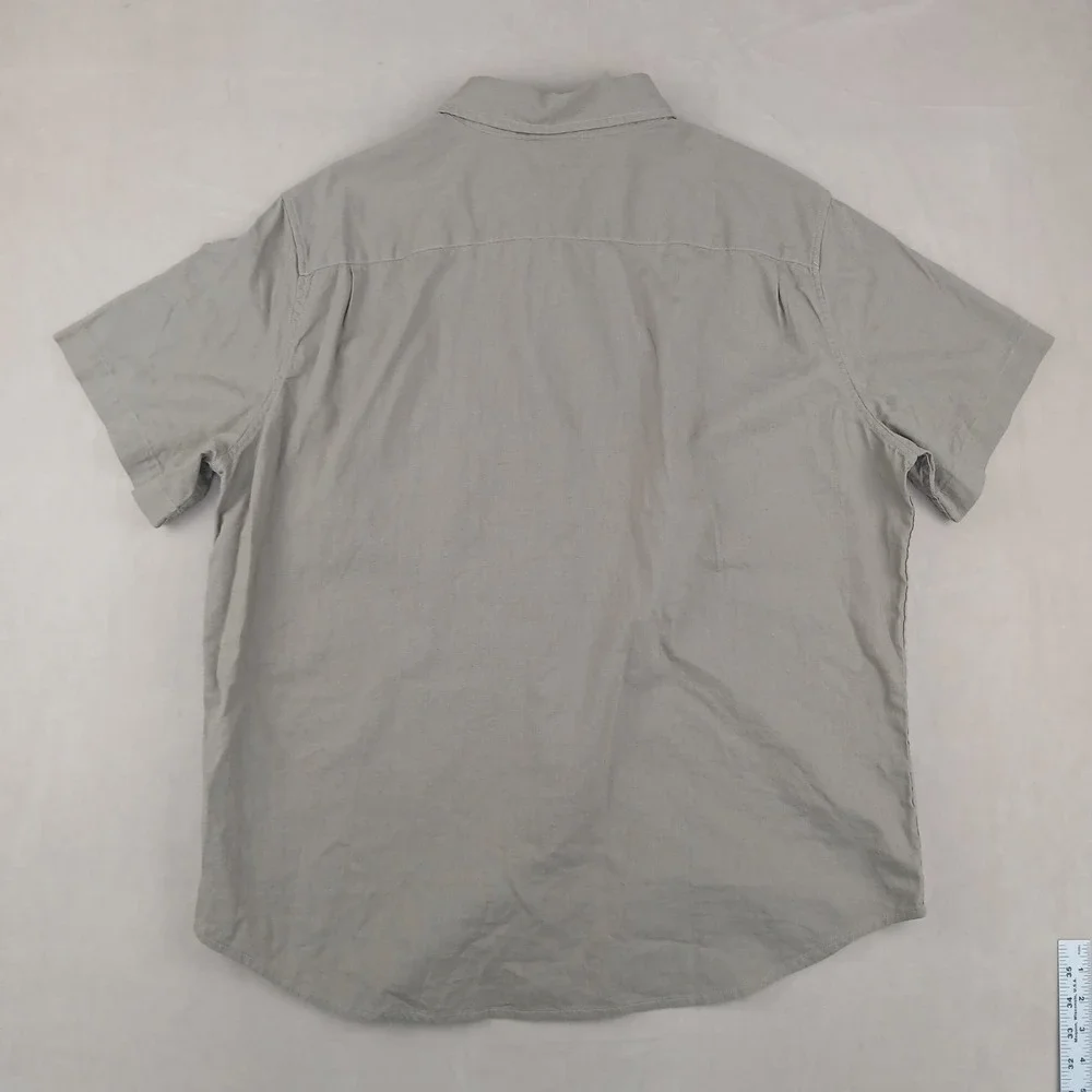 Levis XL Mens Shirt Button Up Short Sleeve Linen Blend FLAW 24x27